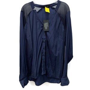 Poetic Justice Navy Blouse